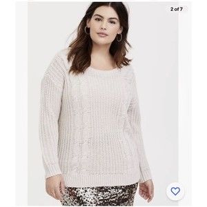 Torrid Cable Heart Ribbon Tie Back Sweater‎ Top Plus Size 2x